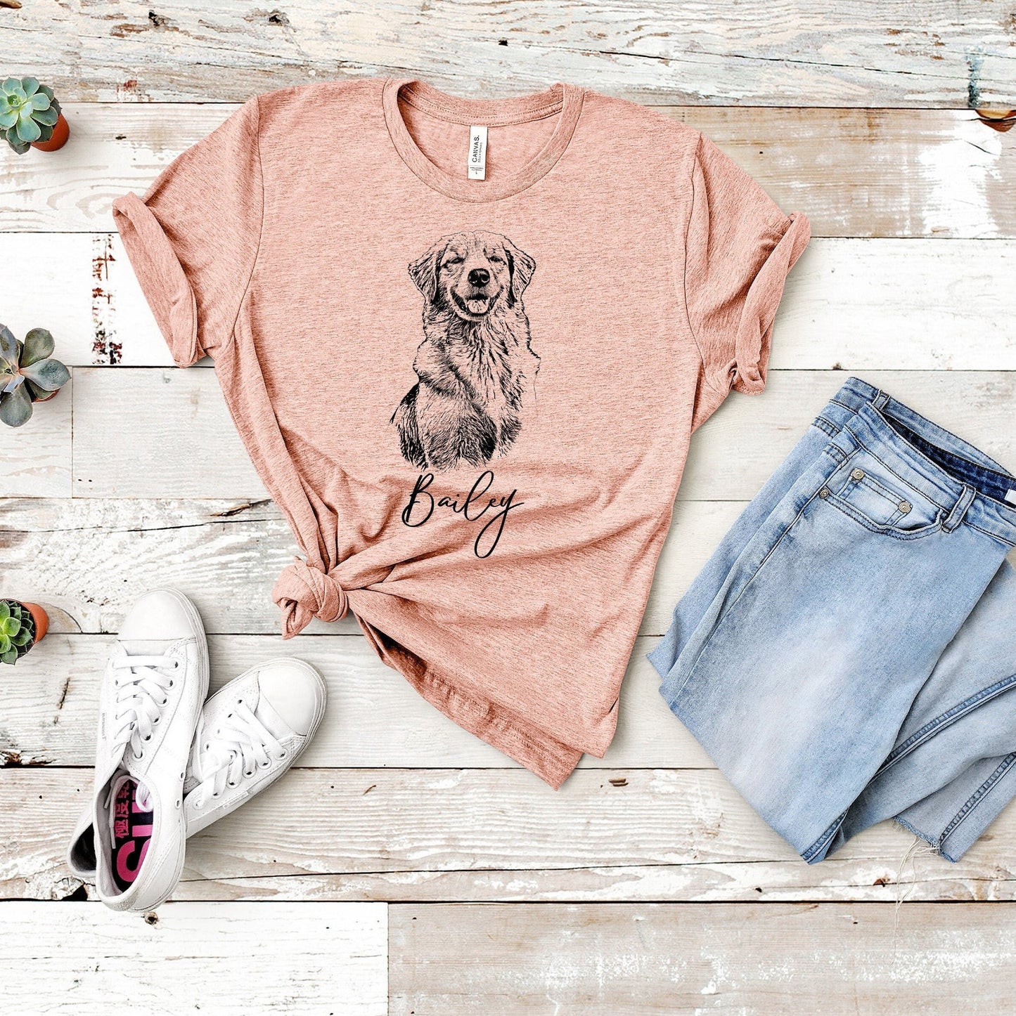 Custom Pet Full Body Portrait T-Shirt