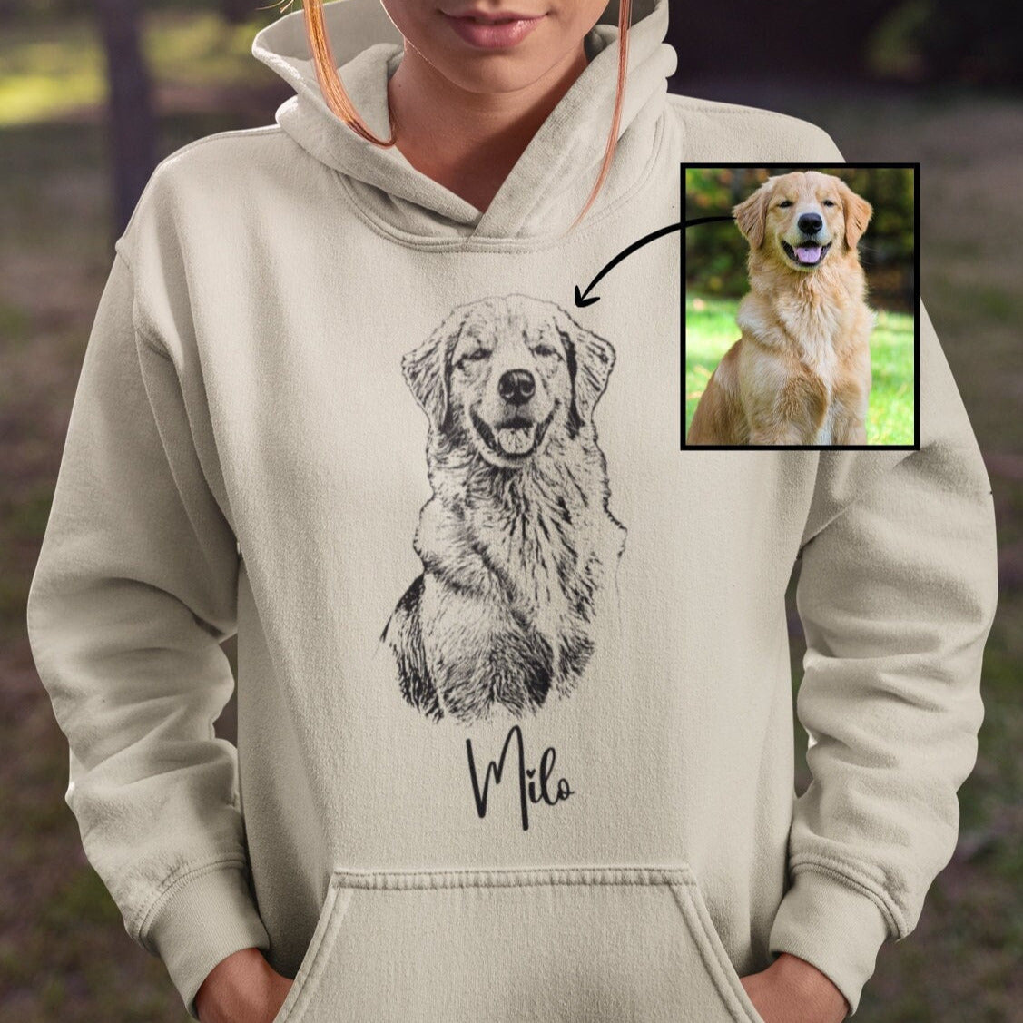 Custom Dog Face Hoodie from Photo | Graphic Custom Pet Photo Colorful Portrait Hoodie| Dog Moms Gift | store Dog Dad Present | Couple Gift