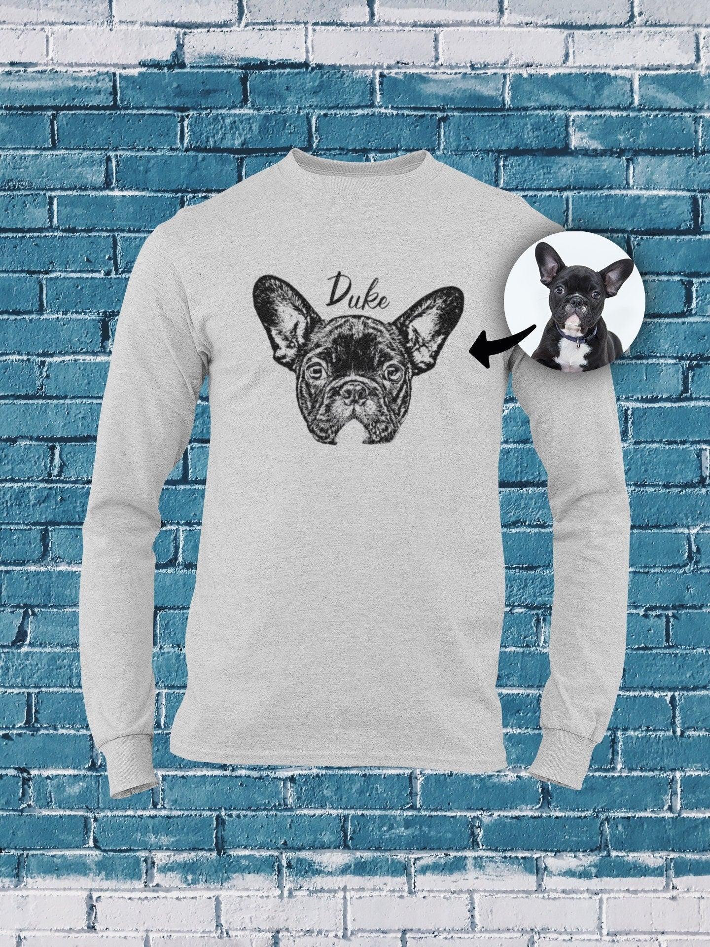 Custom Pet Portrait Long Sleeve Shirt