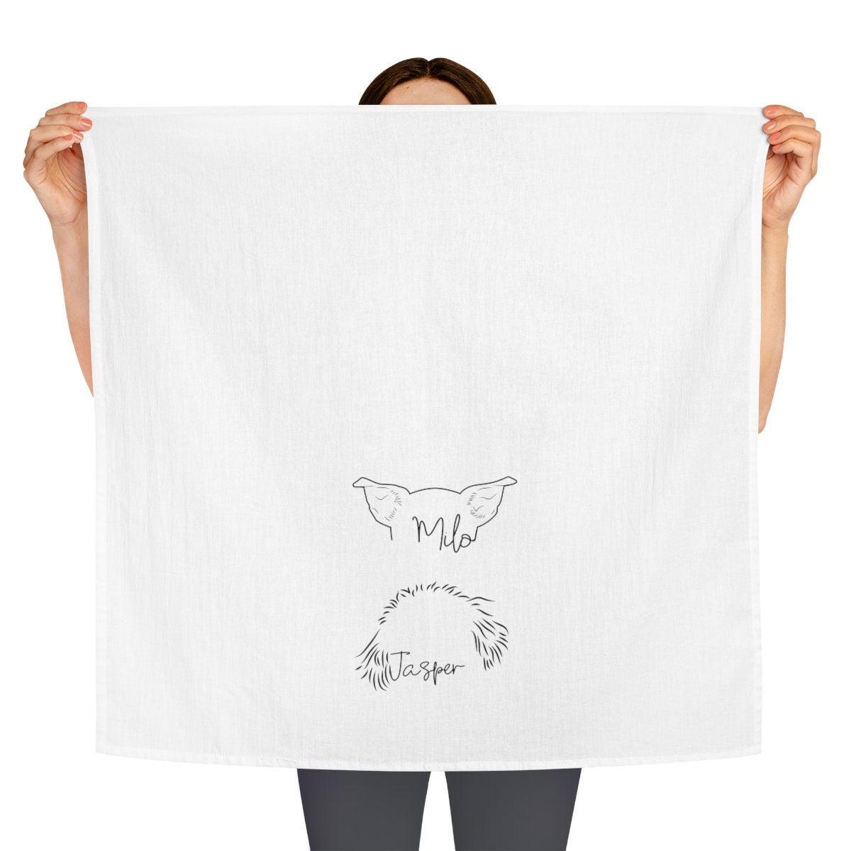 Custom Pet Ear Outline Tea Towel