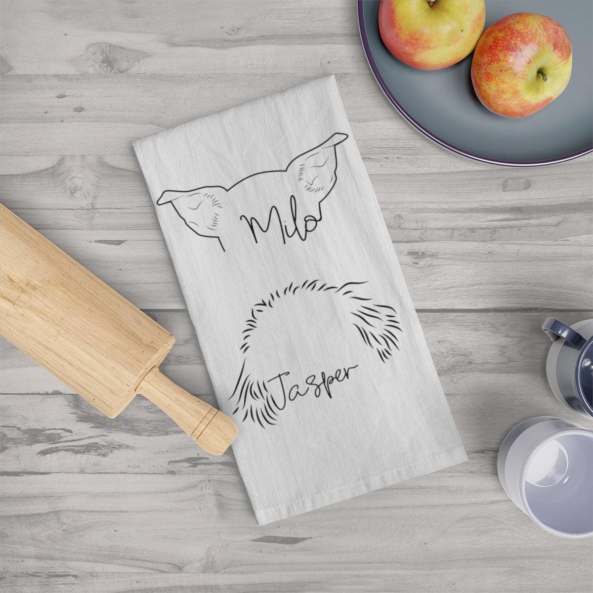 Custom Pet Ear Outline Tea Towel