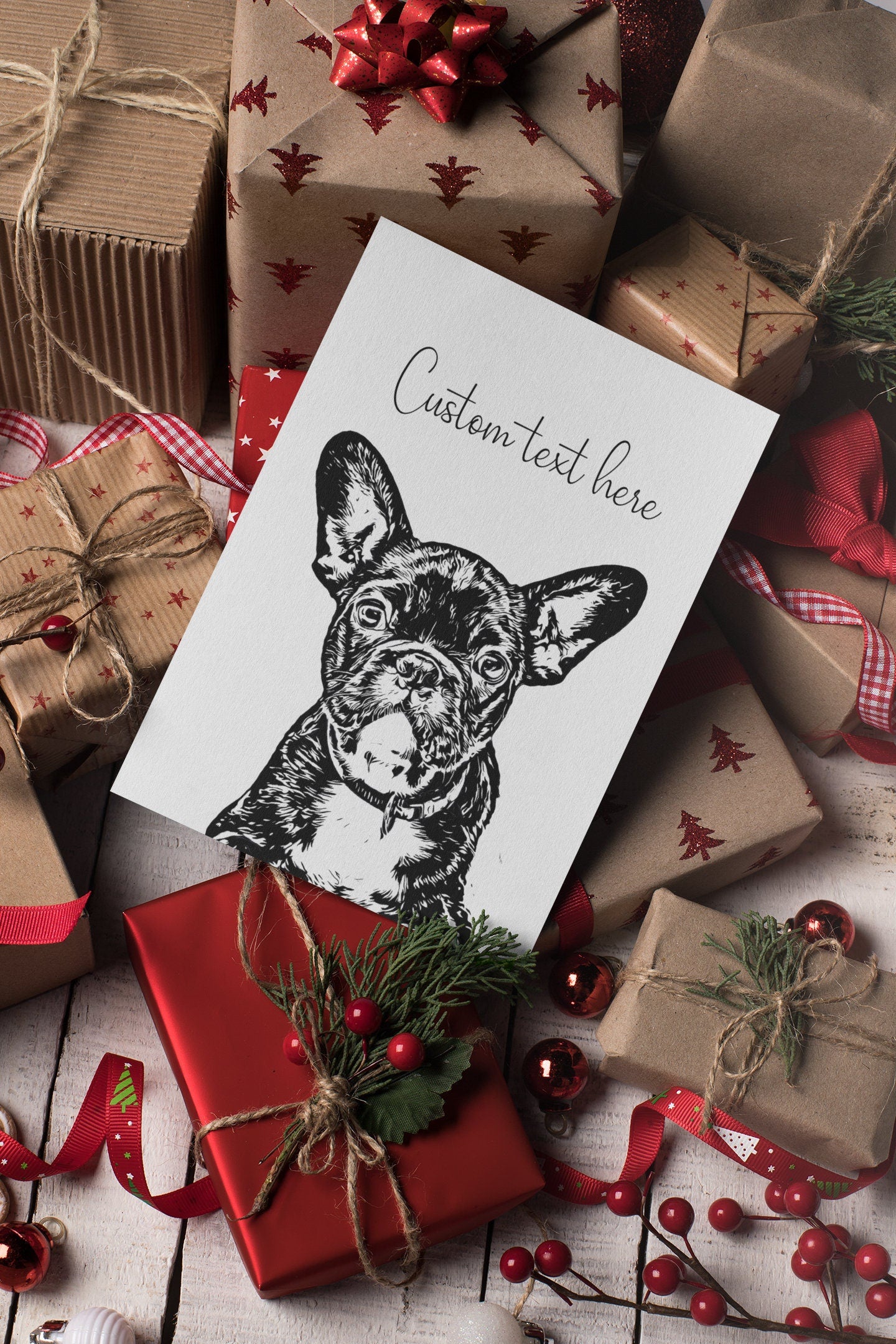 Custom Pet Portrait Greeting Card