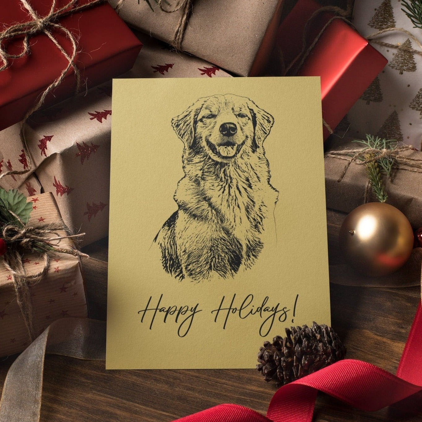 Custom Pet Portrait Greeting Card