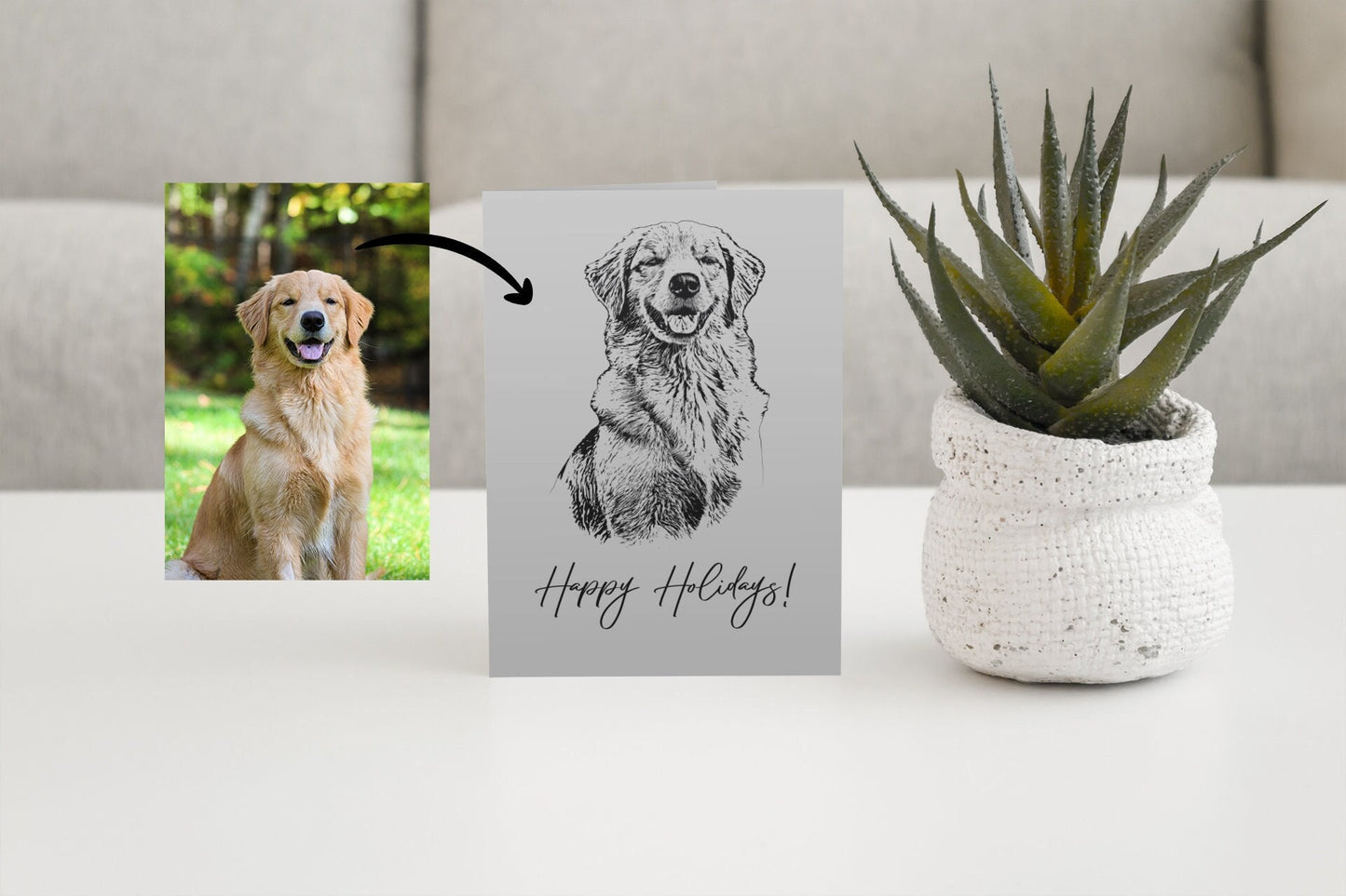 Custom Pet Portrait Greeting Card