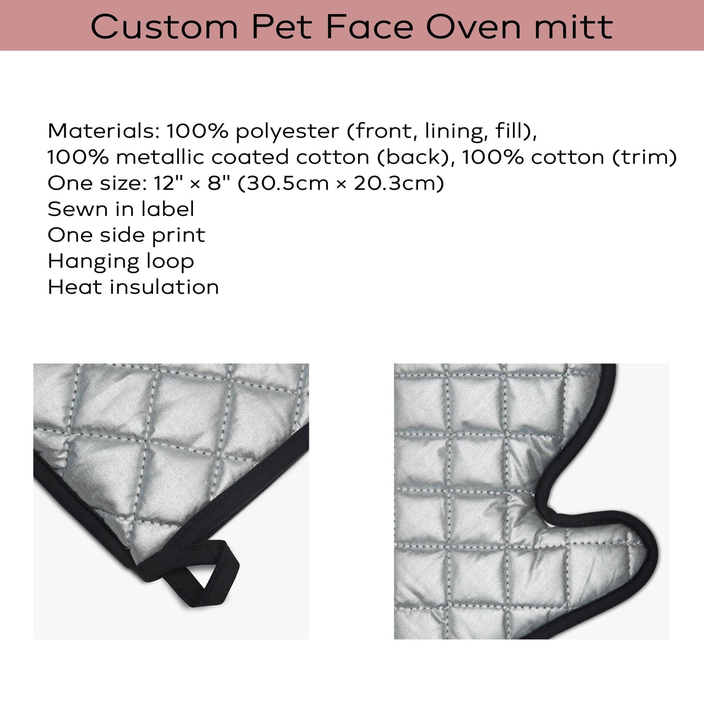 Custom Pet Face Pattern Oven Mitt Glove