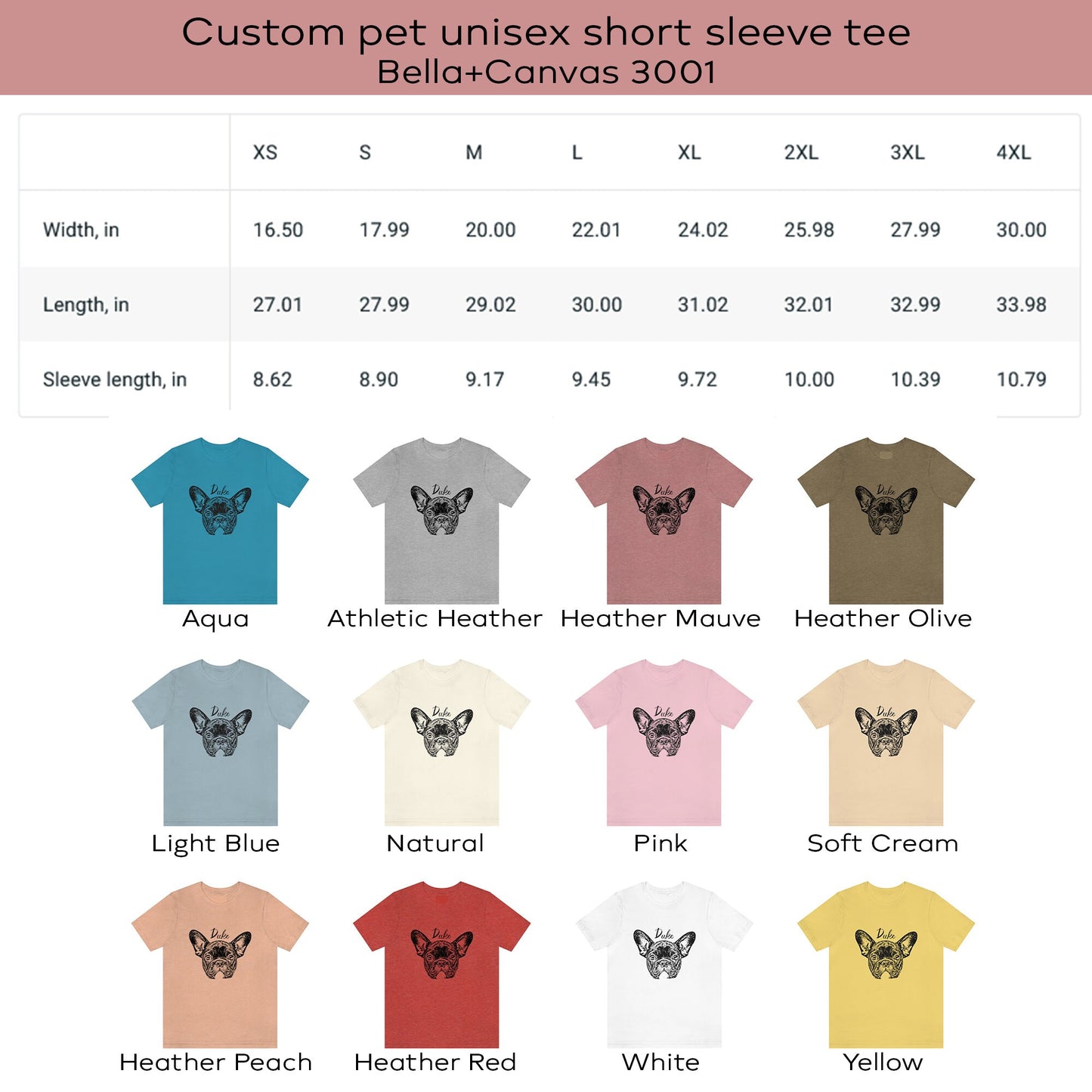 Custom Pet Full Body Portrait T-Shirt