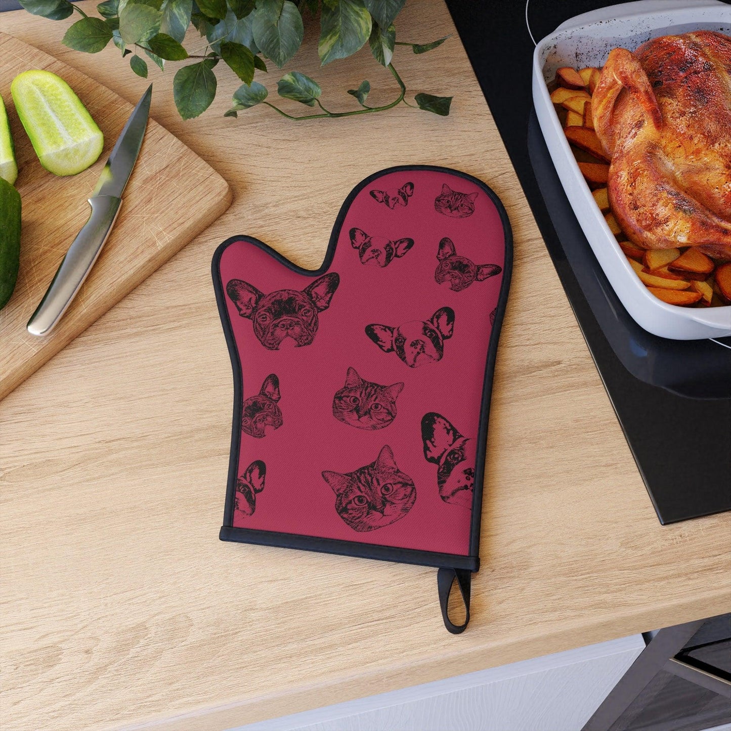 Custom Pet Face Pattern Oven Mitt Glove