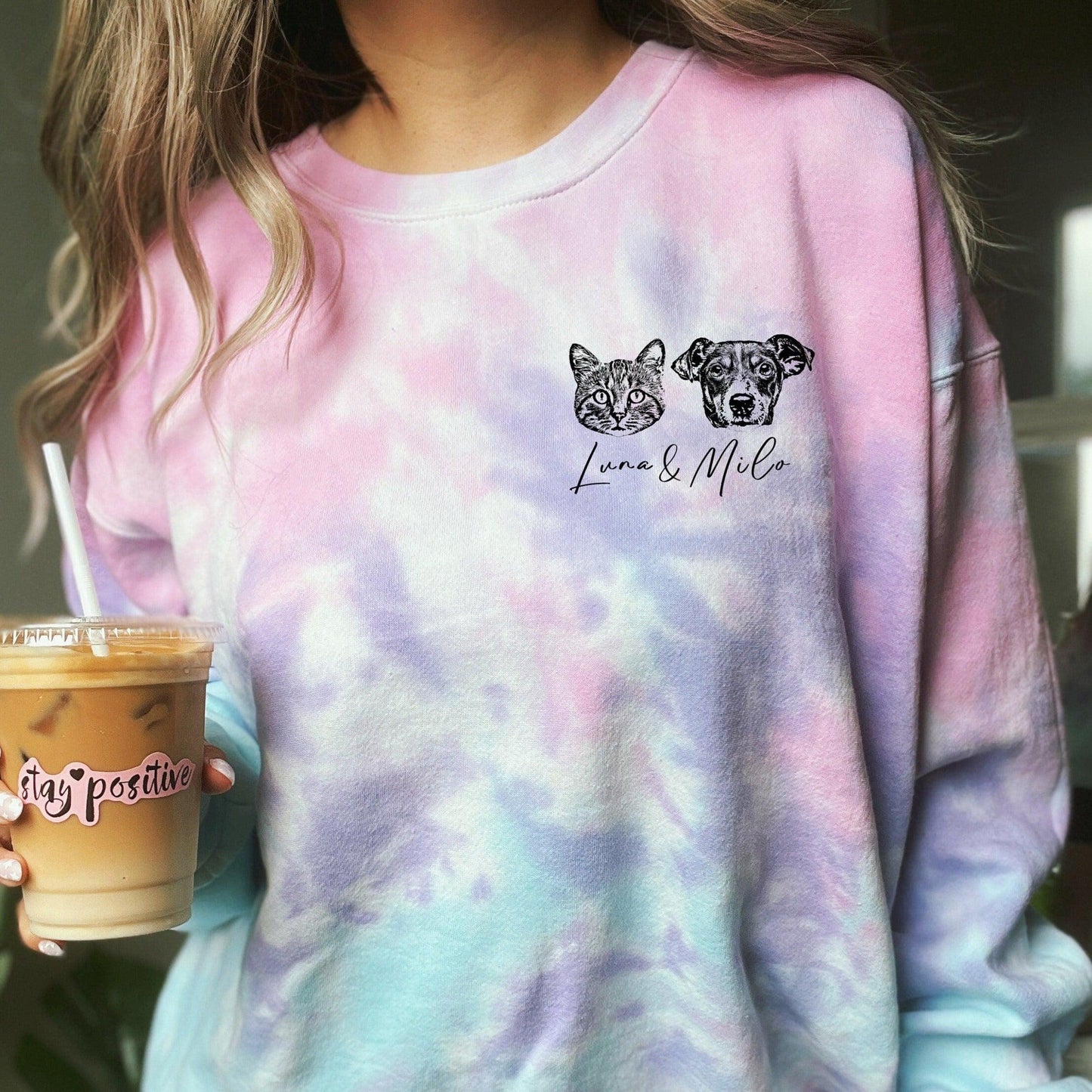 Custom Pet Tie Dye Sweatshirt