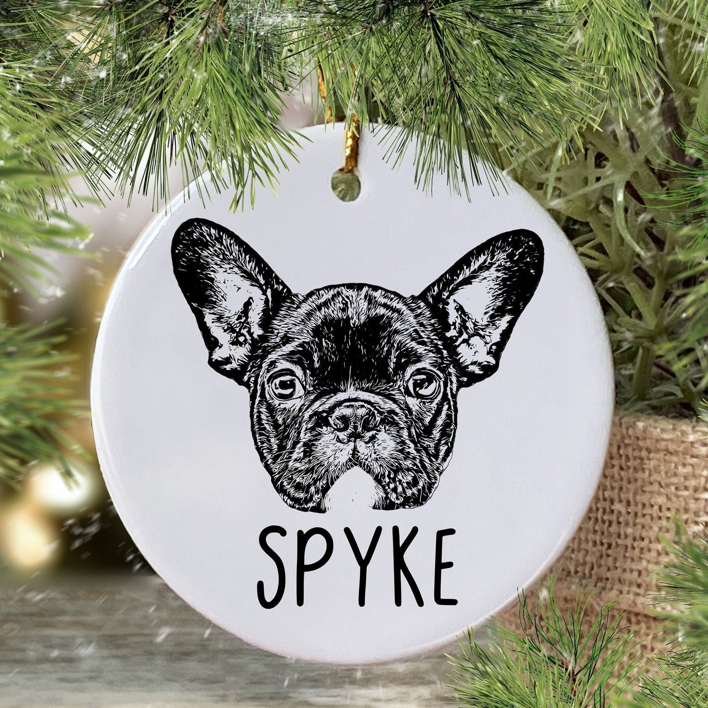 Personalized Pet Portrait Christmas Ornament