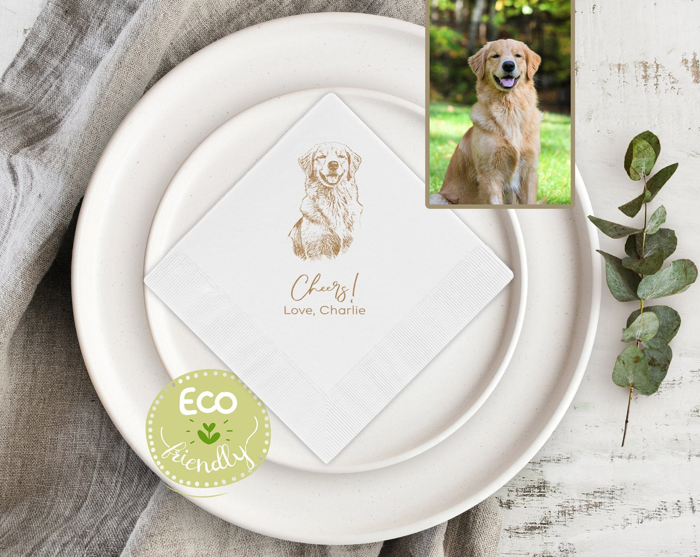 Custom Pet Wedding Cocktail Napkins