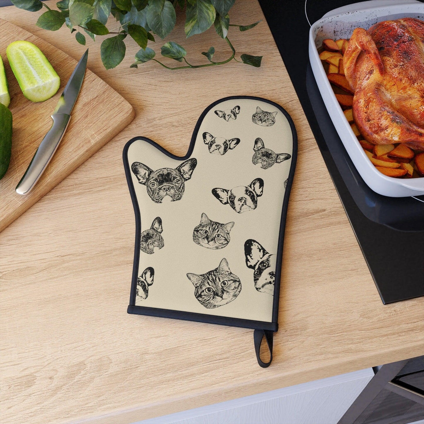 Custom Pet Face Pattern Oven Mitt Glove