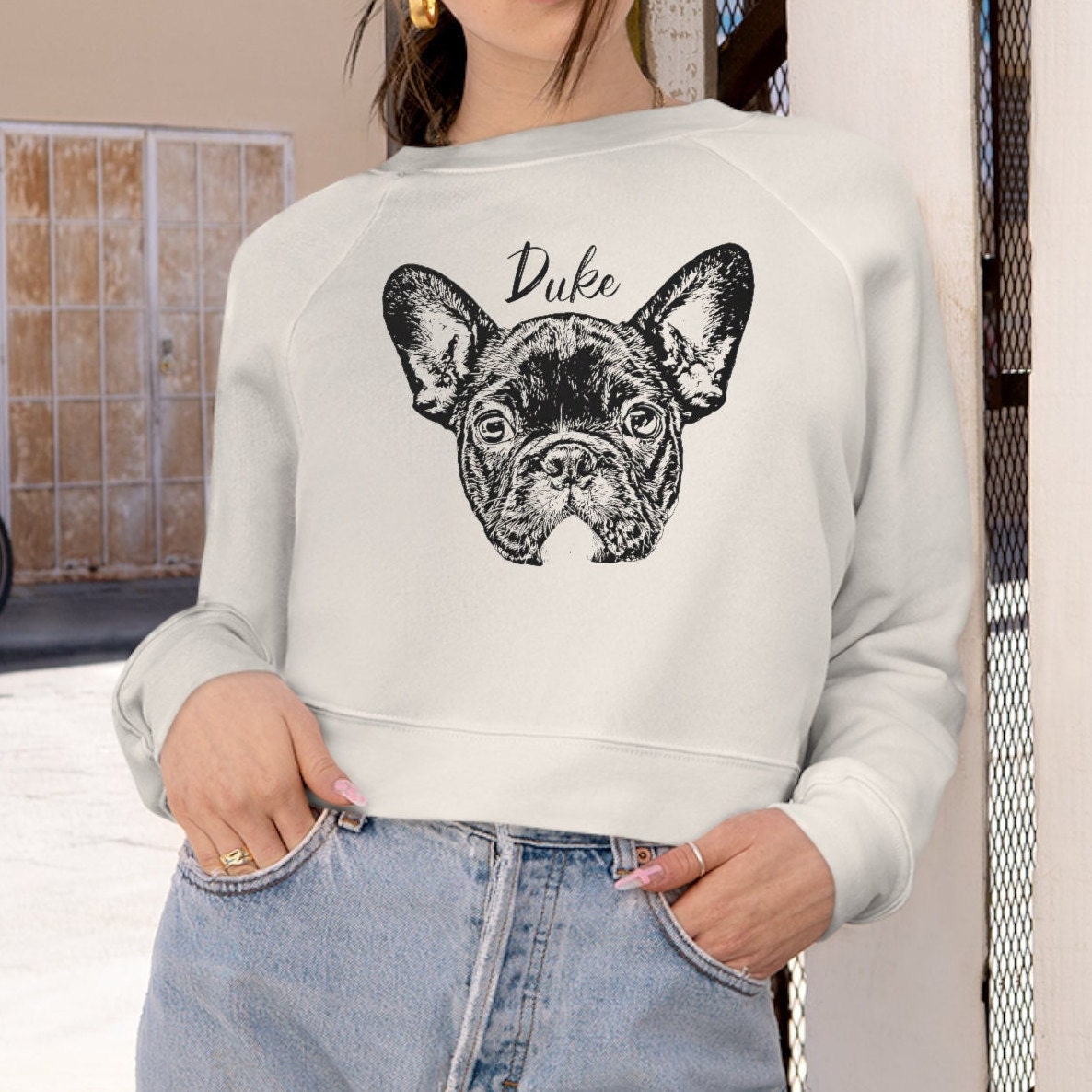 Custom Pet Crop Top Hoodie Sweatshirt