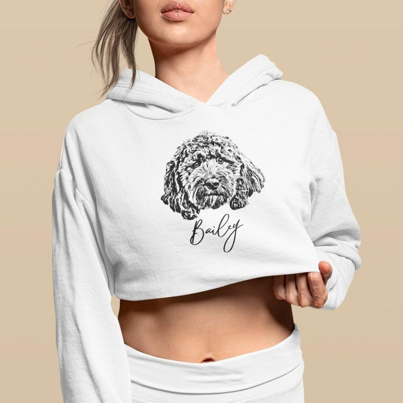 Custom Pet Crop Top Hoodie Sweatshirt